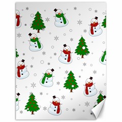 Snowman Pattern Canvas 12  X 16   by Valentinaart