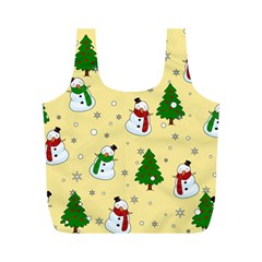 Snowman Pattern Full Print Recycle Bags (m)  by Valentinaart