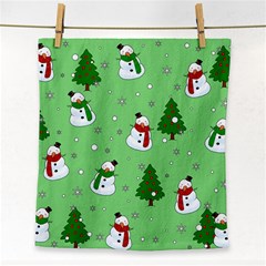 Snowman Pattern Face Towel by Valentinaart