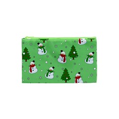 Snowman Pattern Cosmetic Bag (xs) by Valentinaart