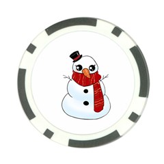 Kawaii Snowman Poker Chip Card Guard (10 Pack) by Valentinaart