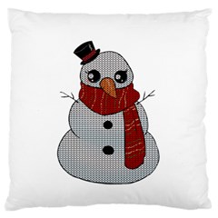 Kawaii Snowman Large Cushion Case (one Side) by Valentinaart