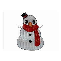 Kawaii Snowman Double Sided Flano Blanket (mini)  by Valentinaart