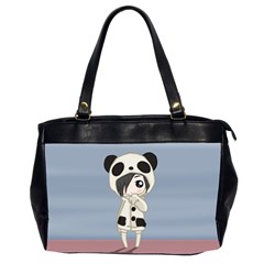 Kawaii Panda Girl Office Handbags (2 Sides)  by Valentinaart