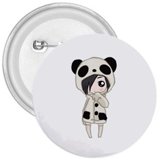 Kawaii Panda Girl 3  Buttons by Valentinaart