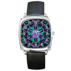 Pattern Square Metal Watch