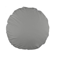 Grey And White Simulated Carbon Fiber Standard 15  Premium Round Cushions by PodArtist