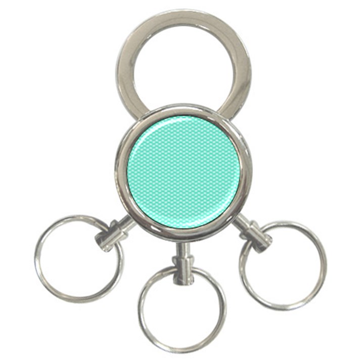 Tiffany Aqua Blue with White Lipstick Kisses 3-Ring Key Chains