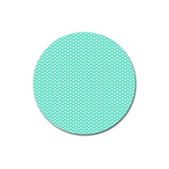 Tiffany Aqua Blue With White Lipstick Kisses Magnet 3  (round) by PodArtist