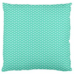 Tiffany Aqua Blue With White Lipstick Kisses Large Cushion Case (one Side) by PodArtist