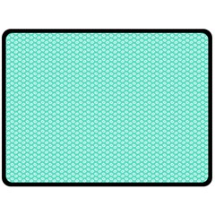 Tiffany Aqua Blue With White Lipstick Kisses Double Sided Fleece Blanket (large)  by PodArtist