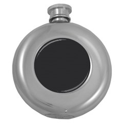 Simulated Black Carbon Fiber Steel Round Hip Flask (5 Oz) by PodArtist