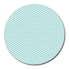 Tiffany Aqua Blue Lipstick Kisses On White Round Mousepads