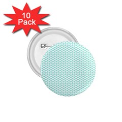 Tiffany Aqua Blue Lipstick Kisses On White 1 75  Buttons (10 Pack) by PodArtist