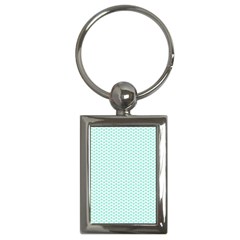 Tiffany Aqua Blue Lipstick Kisses On White Key Chains (rectangle)  by PodArtist