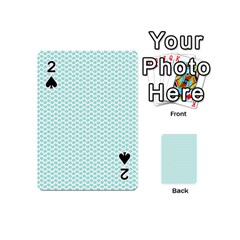 Tiffany Aqua Blue Lipstick Kisses On White Playing Cards 54 (mini)  by PodArtist