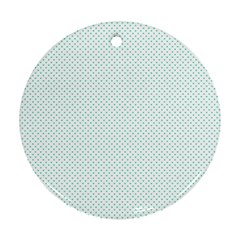 Tiffany Aqua Blue Candy Polkadot Hearts on White Ornament (Round)