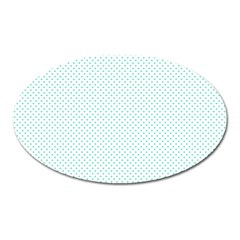 Tiffany Aqua Blue Candy Polkadot Hearts On White Oval Magnet by PodArtist