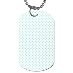 Tiffany Aqua Blue Candy Polkadot Hearts on White Dog Tag (Two Sides)