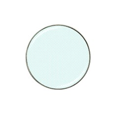 Tiffany Aqua Blue Candy Polkadot Hearts On White Hat Clip Ball Marker (4 Pack) by PodArtist