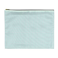 Tiffany Aqua Blue Candy Polkadot Hearts On White Cosmetic Bag (xl) by PodArtist