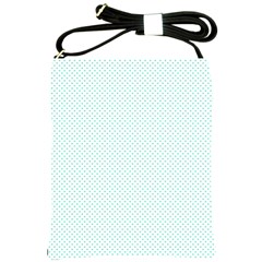 Tiffany Aqua Blue Candy Polkadot Hearts On White Shoulder Sling Bags