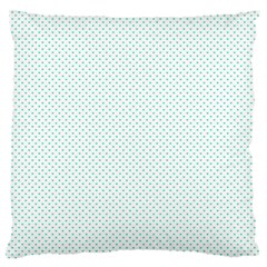 Tiffany Aqua Blue Candy Polkadot Hearts on White Large Cushion Case (Two Sides)