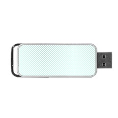 Tiffany Aqua Blue Candy Polkadot Hearts On White Portable Usb Flash (two Sides) by PodArtist