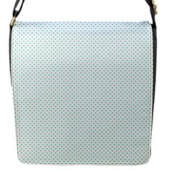Tiffany Aqua Blue Candy Polkadot Hearts on White Flap Messenger Bag (S)