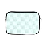 Tiffany Aqua Blue Candy Polkadot Hearts on White Apple iPad Mini Zipper Cases Front