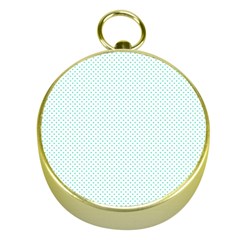 Tiffany Aqua Blue Candy Polkadot Hearts On White Gold Compasses by PodArtist