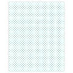 Tiffany Aqua Blue Candy Polkadot Hearts on White Drawstring Bag (Small)