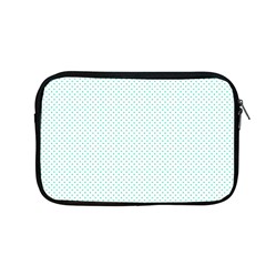 Tiffany Aqua Blue Candy Polkadot Hearts on White Apple MacBook Pro 13  Zipper Case