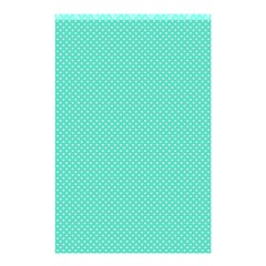 White Polkadot Hearts On Tiffany Aqua Blue  Shower Curtain 48  X 72  (small)  by PodArtist