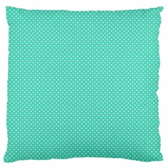 White Polkadot Hearts On Tiffany Aqua Blue  Large Cushion Case (one Side) by PodArtist