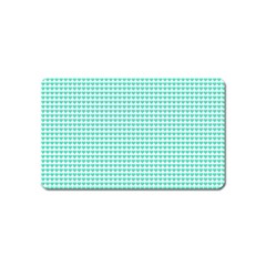Tiffany Aqua Blue Candy Hearts On White Magnet (name Card) by PodArtist