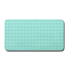 Tiffany Aqua Blue Candy Hearts On White Medium Bar Mats