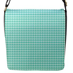 Tiffany Aqua Blue Candy Hearts On White Flap Messenger Bag (s)