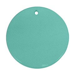 Tiffany Aqua Blue Puffy Quilted Pattern Round Ornament (two Sides)