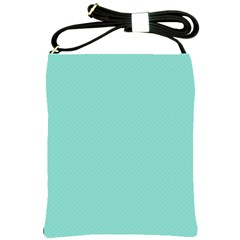 Tiffany Aqua Blue Puffy Quilted Pattern Shoulder Sling Bags by PodArtist