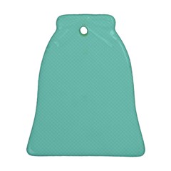 Tiffany Aqua Blue Puffy Quilted Pattern Bell Ornament (two Sides)