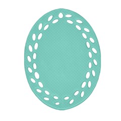 Tiffany Aqua Blue Puffy Quilted Pattern Oval Filigree Ornament (two Sides) by PodArtist