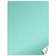 Tiffany Aqua Blue Chevron Zig Zag Canvas 36  X 48   by PodArtist