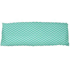 Tiffany Aqua Blue Chevron Zig Zag Body Pillow Case (dakimakura) by PodArtist