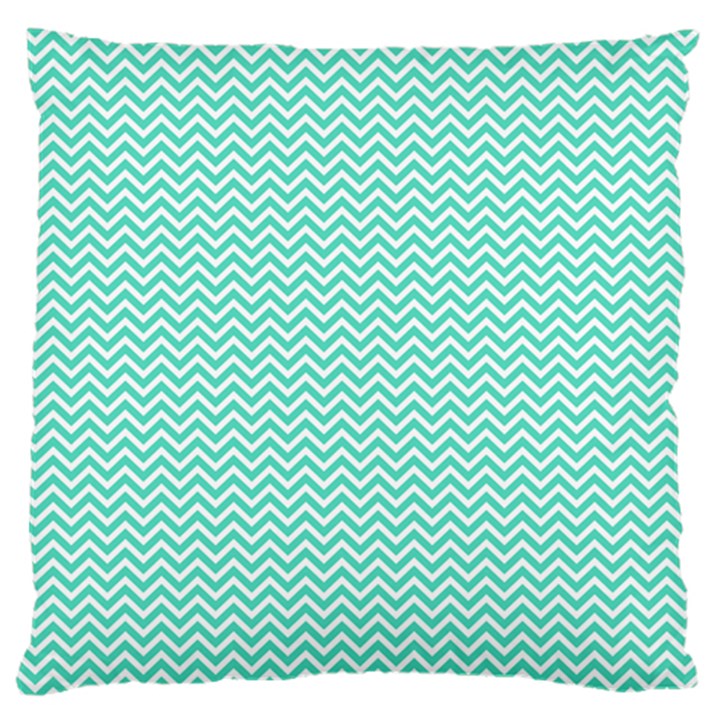 Tiffany Aqua Blue Chevron Zig Zag Large Cushion Case (One Side)