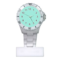 Tiffany Aqua Blue Chevron Zig Zag Plastic Nurses Watch