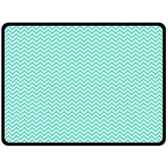 Tiffany Aqua Blue Chevron Zig Zag Double Sided Fleece Blanket (large)  by PodArtist