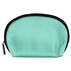 Tiffany Aqua Blue Chevron Zig Zag Accessory Pouches (large) 