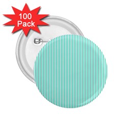 Classy Tiffany Aqua Blue Sailor Stripes 2 25  Buttons (100 Pack)  by PodArtist