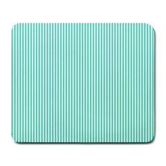 Classy Tiffany Aqua Blue Sailor Stripes Large Mousepads by PodArtist